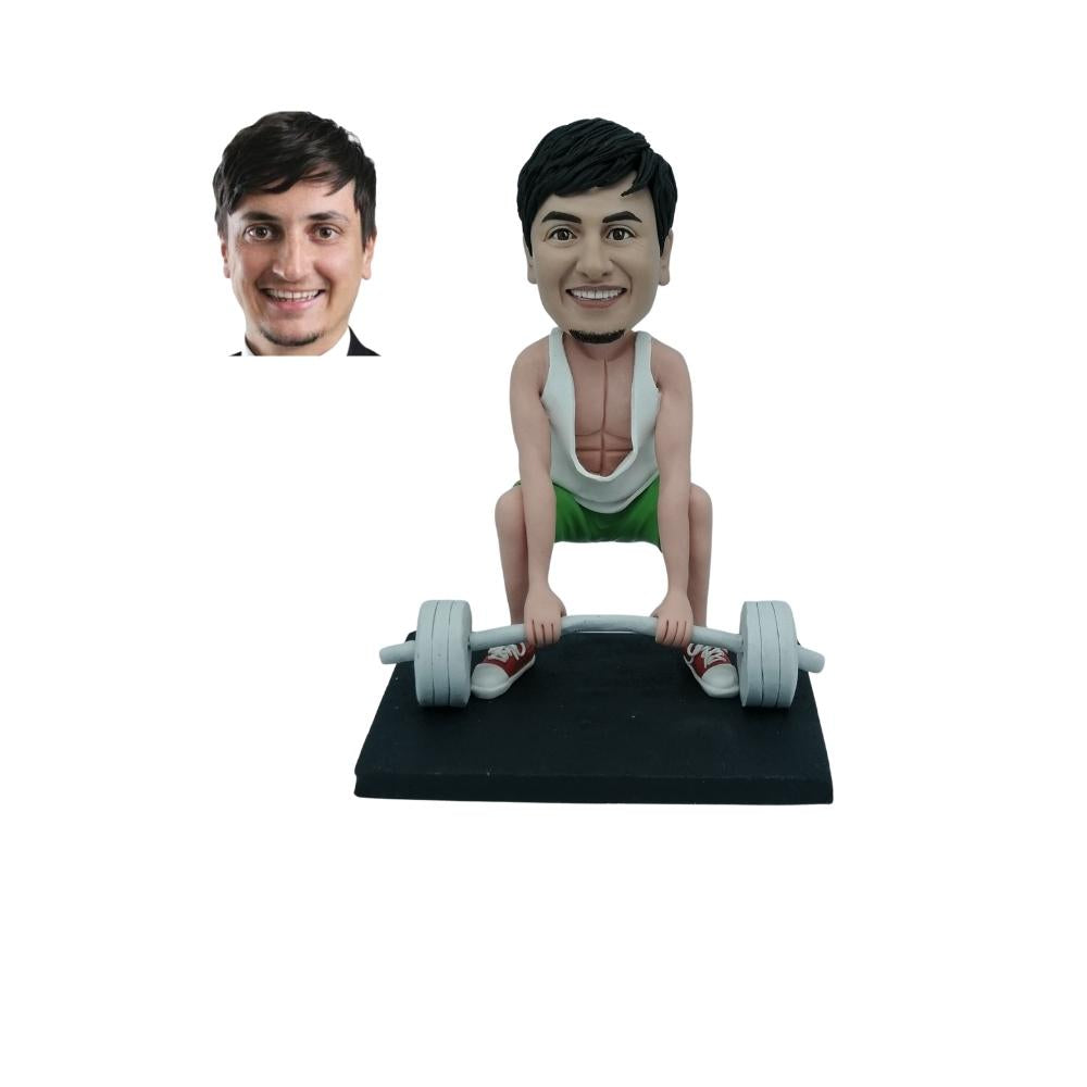 Custom bobbleheads for weightlifting workouts